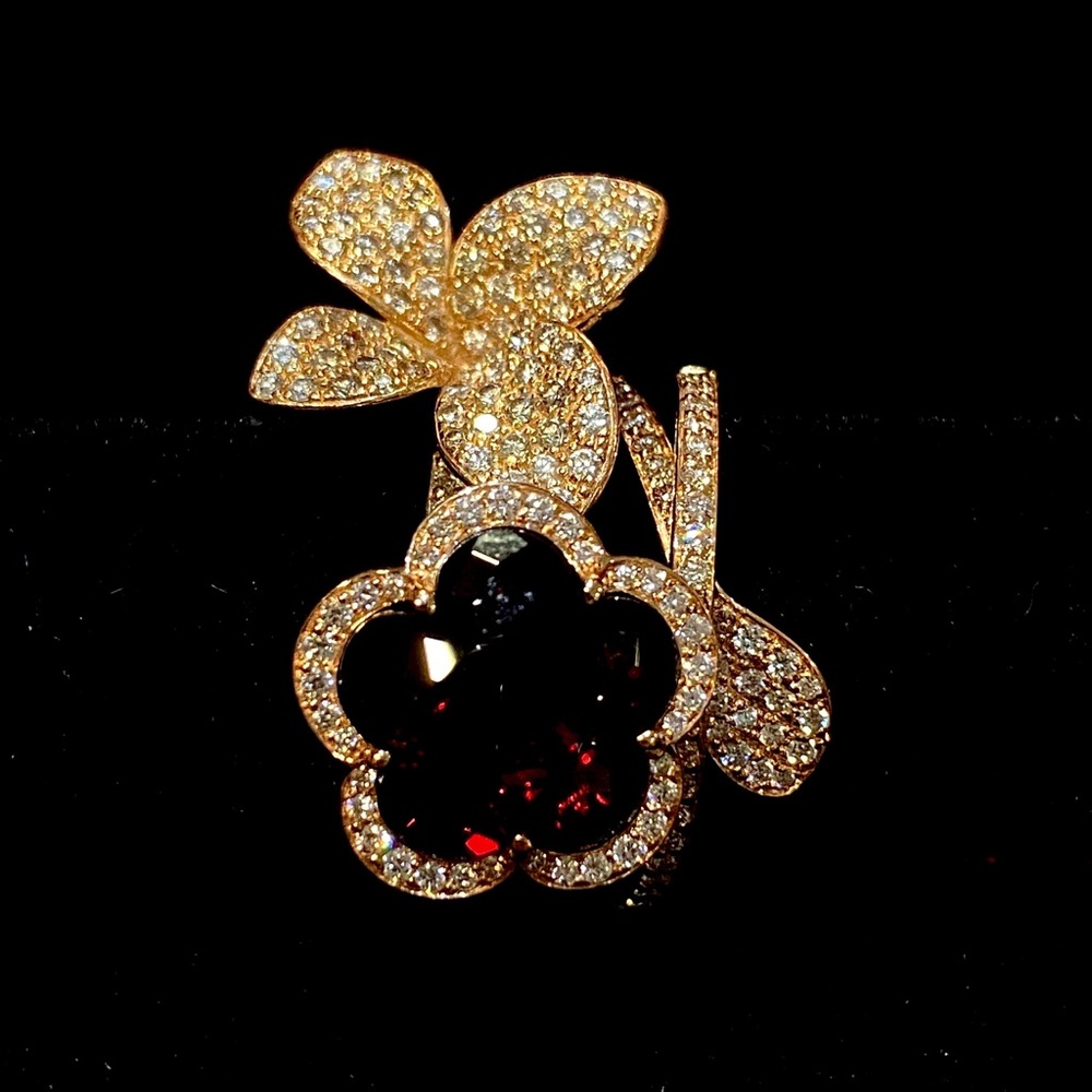 Pasquale Bruni 18k Gold Diamond Floral Cocktail Ring – Authentic